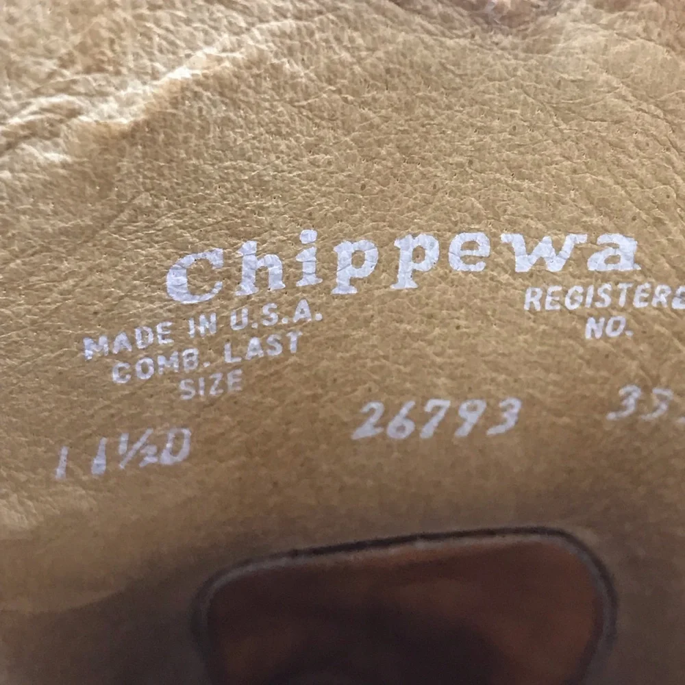 Chippewa Mens Size 11.5D Brown Leather Cowboy Boots USA